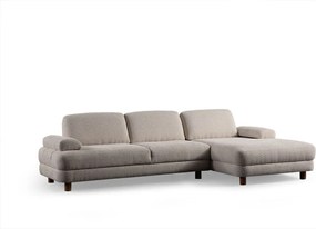 Corner Sofa-Bed Nice L Corner Right - Cream Cream