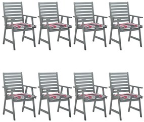 vidaXL Καρέκλες Τραπεζαρίας Εξ. Χώρου 8 τεμ. Ξύλο Ακακίας με Μαξιλάρια