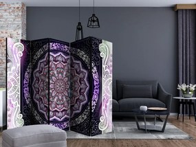 Διαχωριστικό με 5 τμήματα - Round Stained Glass (Violet) II [Room Dividers]