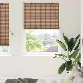 vidaXL Ρολό Παραθύρου με κουρτίνες Καφέ 110 x 220 cm Μπαμπού
