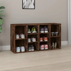 vidaXL Παπουτσοθήκη Καπνιστή Δρυς 103x30x54,5 εκ. Επεξεργασμένο Ξύλο