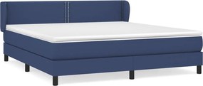 vidaXL Κρεβάτι Boxspring με Στρώμα Μπλε 180x200 εκ. Υφασμάτινο