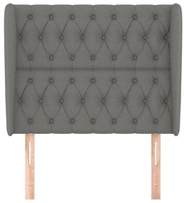 vidaXL Κεφαλάρι με Πτερύγια Σκούρο Γκρι 93 x 23 x 118/128εκ.Υφασμάτινο