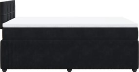 vidaXL Κρεβάτι Boxspring με Στρώμα Μαύρο 120 x 200 εκ. Βελούδινο