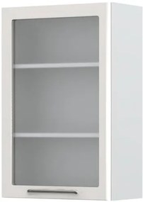 Ντουλάπι κρεμαστό Modena V9-60-1KS με βιτρίνα-Λευκό - Γκρι ανοιχτό