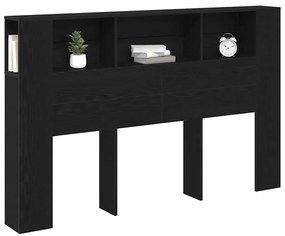 vidaXL Κρεβάτι με Κεφαλάρι Μαύρη δρυς 160 x 19 x 104.5 εκ.