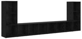vidaXL Ντουλάπι TV με ράφι με αποθήκευση 4 pcs Μαύρη Δρυς 37 x 35 x 107.5 εκ.