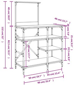 ΡΑΦΙΕΡΑ ΚΟΥΖΙΝΑΣ SONOMA ΔΡΥΣ 90X40X132 ΕΚ. ΕΠ. ΞΥΛΟ &amp; ΜΕΤΑΛΛΟ 845417