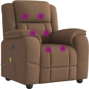 vidaXL Πολυθρόνα Μασάζ Ανακλινόμενη Καφέ Υφασμάτινη