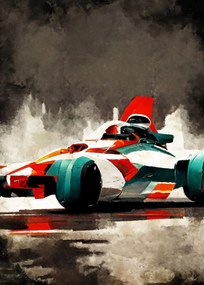 Εκτύπωση τέχνης Formula 1 red grey, Justyna Jaszke, (30 x 40 cm)