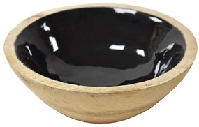 Διακοσμητικό Μπωλ Mango Enamel 00.07.7466D Φ20x6,5cm Brown-Black Ξύλο