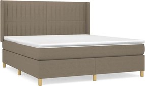 vidaXL Κρεβάτι Boxspring με Στρώμα Taupe 160x200 εκ. Υφασμάτινο