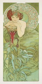 Εκτύπωση έργου τέχνης Emerald from The Precious Stones Series (Beautiful Distressed Art Nouveau Lady) - Alphonse / Alfons Mucha, (20 x 40 cm)