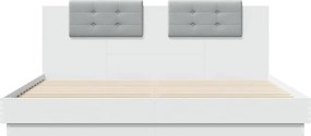 vidaXL Πλαίσιο Κρεβατιού με Κεφαλάρι Λευκό 160x200 εκ. Επεξ. Ξύλο