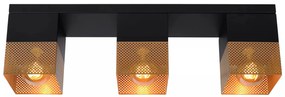 Φωτιστικό Οροφής Lucide 21123-03-02 RENATE Χρυσό Χρώμα (Gold Coloured)|Μαύρο Ματ (Black Mat)