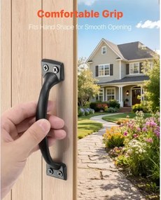 VEVOR 4Pcs Barn Door Handles 6.5 in Rustic Heavy Duty Garden Gate Shed Pulls