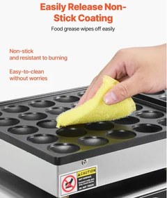 VEVOR 50PCS Mini Dutch Pancake Maker Commercial Dorayaki Baker Non-stick 1800W