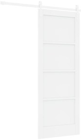 vidaXL Συρόμενη Πόρτα  με Σετ Εξαρτημάτων Λευκή 78x202 εκ. Στερεό Ξύλο Πεύκο