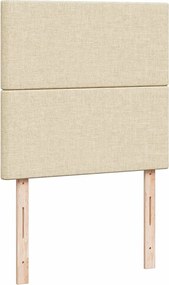vidaXL Κρεβάτι Boxspring με Στρώμα Κρεμ 90x200 εκ.Υφασμάτινο