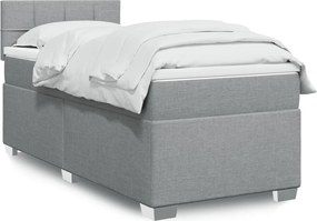 vidaXL Κρεβάτι Boxspring με Στρώμα Ανοιχτό Γκρι 80x200 εκ. Υφασμάτινο