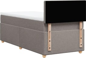 vidaXL Κρεβάτι Boxspring με Στρώμα Taupe 90x190 εκ.Υφασμάτινο