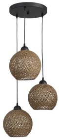 Κρεμαστό Φωτιστικό Οροφής με σχοινί SILK/3 PENDEL BL-NATURAL 31-1210 Heronia-31-1210-Καφέ 31-1210