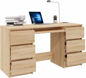 vidaXL Γραφείο Sonoma Δρυς 140 x 50 x 77 εκ. από Επεξ. Ξύλο