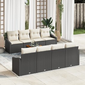 vidaXL Σετ Καναπέ Κήπου 7 pcs Μαύρος, λευκός 55 x 55 x 37 εκ