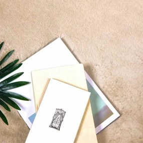 vidaXL Χαλιά Ψεύτικου Κουνελιού Olite Μπεζ 200 x 200 cm Πολυεστέρας