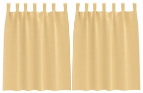 vidaXL Κουρτίνες με κουρτίνες 2 pcs Μπεζ 140x140cm Πολυεστέρας