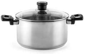 Κατσαρόλα Luigi Ferrero Sophia FR-3405, 24x13 cm, 5.4 l, Ατσάλι 18/10, Γυάλινο καπάκι, Επαγωγή, Inox