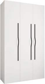 Ντουλάπα Como II 140 Τρίφυλλη-Λευκό - Μαύρο