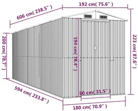 ΑΠΟΘΗΚΗ ΚΗΠΟΥ ΑΝΟΙΧΤΟ ΓΚΡΙ 192X606X223 ΕΚ. ΓΑΛΒΑΝΙΣΜΕΝΟ ΑΤΣΑΛΙ 3147443