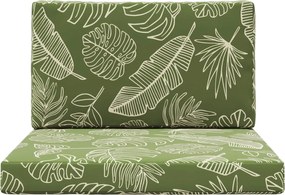 vidaXL Μαξιλάρι Καναπέ Εξωτερικού Χώρου 2 pcs Σχέδιο Φύλλου