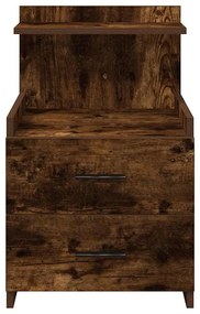 vidaXL Κομοδίνο με 2 Συρτάρια σε Καπνιστή Δρυς 40x36,5x62 εκ.