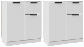 vidaXL Ντουλάπια 2 τεμ. άσπρο 60x30x70 εκ. Επεξεργασμένο Ξύλο