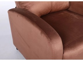 Πολυθρόνα Ανακλινόμενη ArteLibre TUREIS Καφέ Βελούδο 68x86x99cm