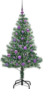 vidaXL Τεχνητό Δέντρο Χριστουγέννων με Χιόνι και Φώτα LED 150 cm