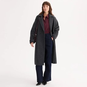 Μακρύ παλτό με κουμπιά, από μαλλί
