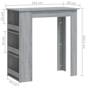 ΤΡΑΠΕΖΙ ΜΠΑΡ ΜΕ ΡΑΦΙΑ ΓΚΡΙ SONOMA 102X50X103,5 ΕΚ. ΜΟΡΙΟΣΑΝΙΔΑ 812967