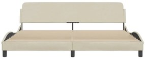 vidaXL Σκελετός Κρεβατιού Dover Κρεμ 200x200 εκ. Υφασμάτινο