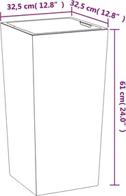 vidaXL Γλάστρα με Αφαιρουμ. Εσωτερικό Ανθρακί 21/49 Λίτρ. Πολυπρ/λένιο