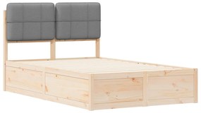 vidaXL Σκελετός Κρεβατιού με Επενδεδυμένο Κεφαλάρι Ανοιχτό γκρι