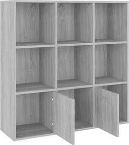 vidaXL Βιβλιοθήκη Γκρι Sonoma 98 x 30 x 98 εκ.