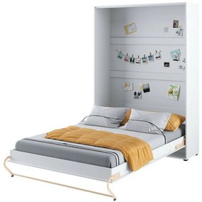 Κρεβάτι - ντουλάπα Concept Pro Lenart AH109, Διπλό, Άσπρο, 140x200, Πλαστικοποιημένη μοριοσανίδα, Τάβλες για Κρεβάτι, 155x237x217cm | Epipla1.gr
