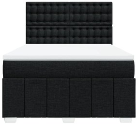 Κρεβάτι Boxspring με Στρώμα Μαύρο 160x200 εκ. Υφασμάτινο - Μαύρο