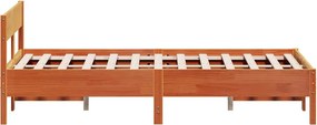 vidaXL Σκελετός Κρεβ. Χωρίς Στρώμα Καφέ Κεριού 160x200 εκ Μασίφ Πεύκο