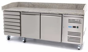 Pizza Prep Fridge - 202cm - 2 Doors - 7 Drawers