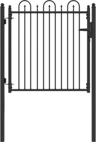 vidaXL Πύλη Φράχτη DRONTEN 100 x 100 cm Μέταλλο Μαύρο Κλειδώσιμο