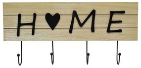 Κρεμάστρα 4 Θέσεων Home 821143 40x4,5x19cm Natural-Black Ankor Wood